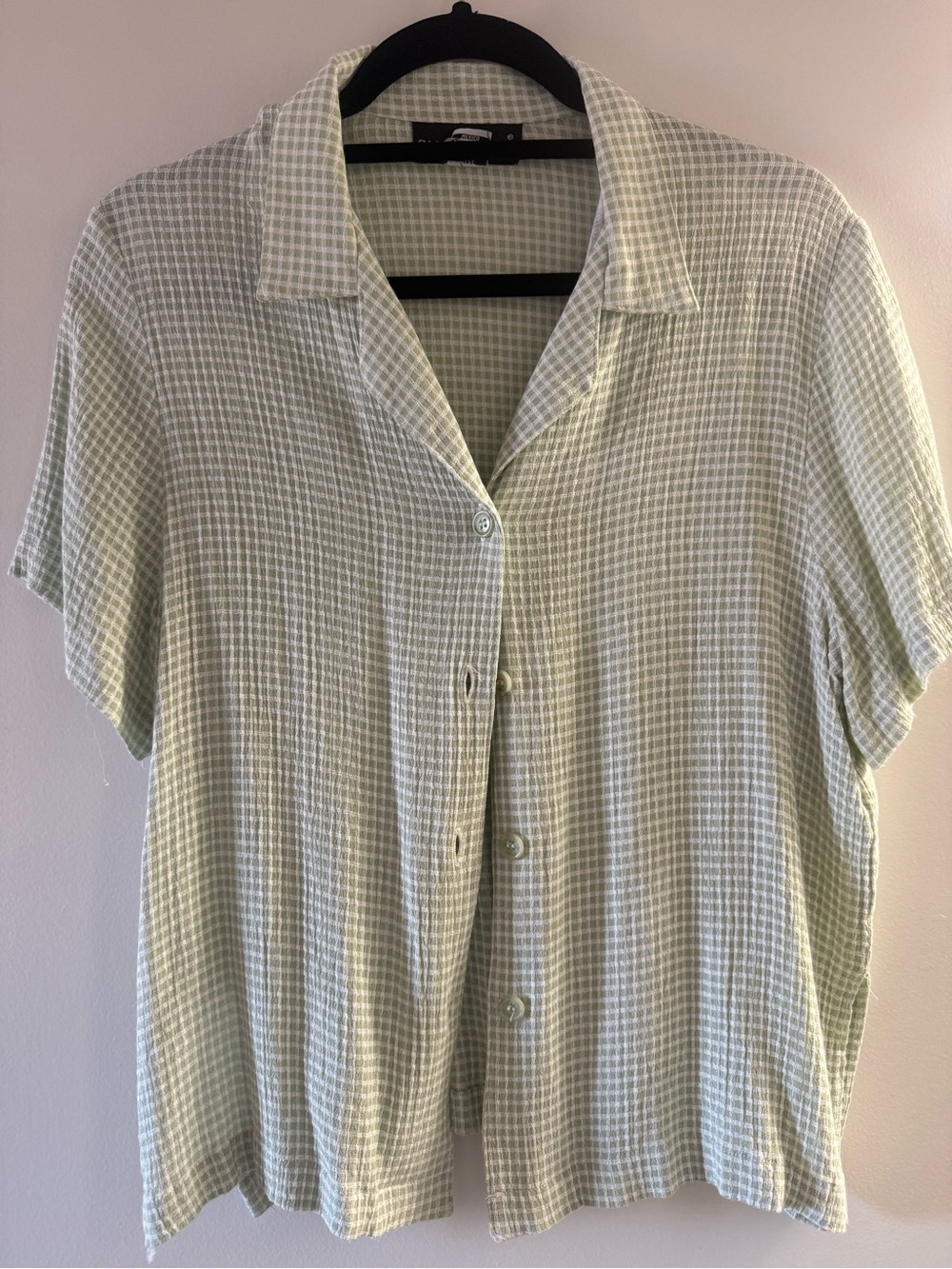 Sag Harbor Light Green Gingham Shirt
